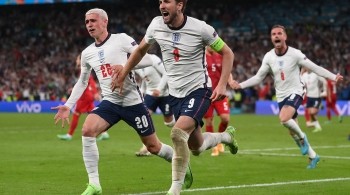 Harry Kane celebrating after scoring a goal