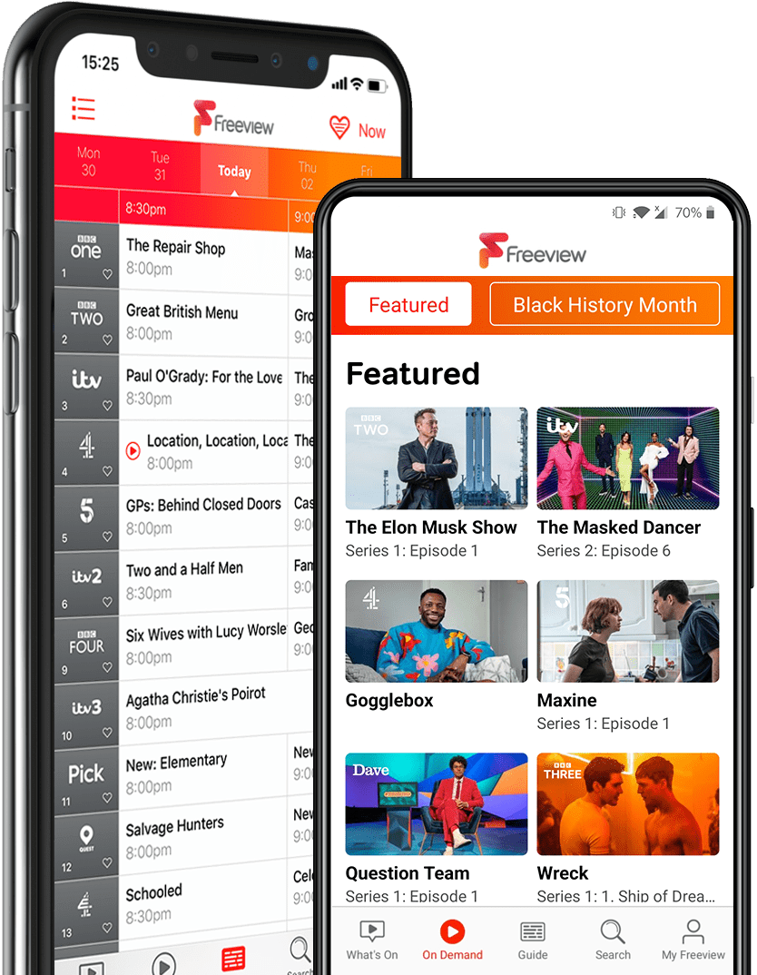 Freeview All your favourite TV shows, all in one place and all for free